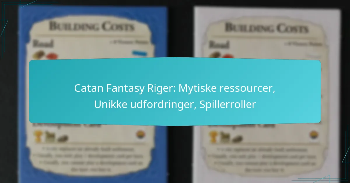 Catan Fantasy Riger: Mytiske ressourcer, Unikke udfordringer, Spillerroller