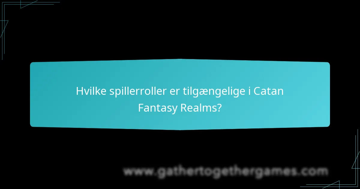 Hvilke spillerroller er tilgængelige i Catan Fantasy Realms?